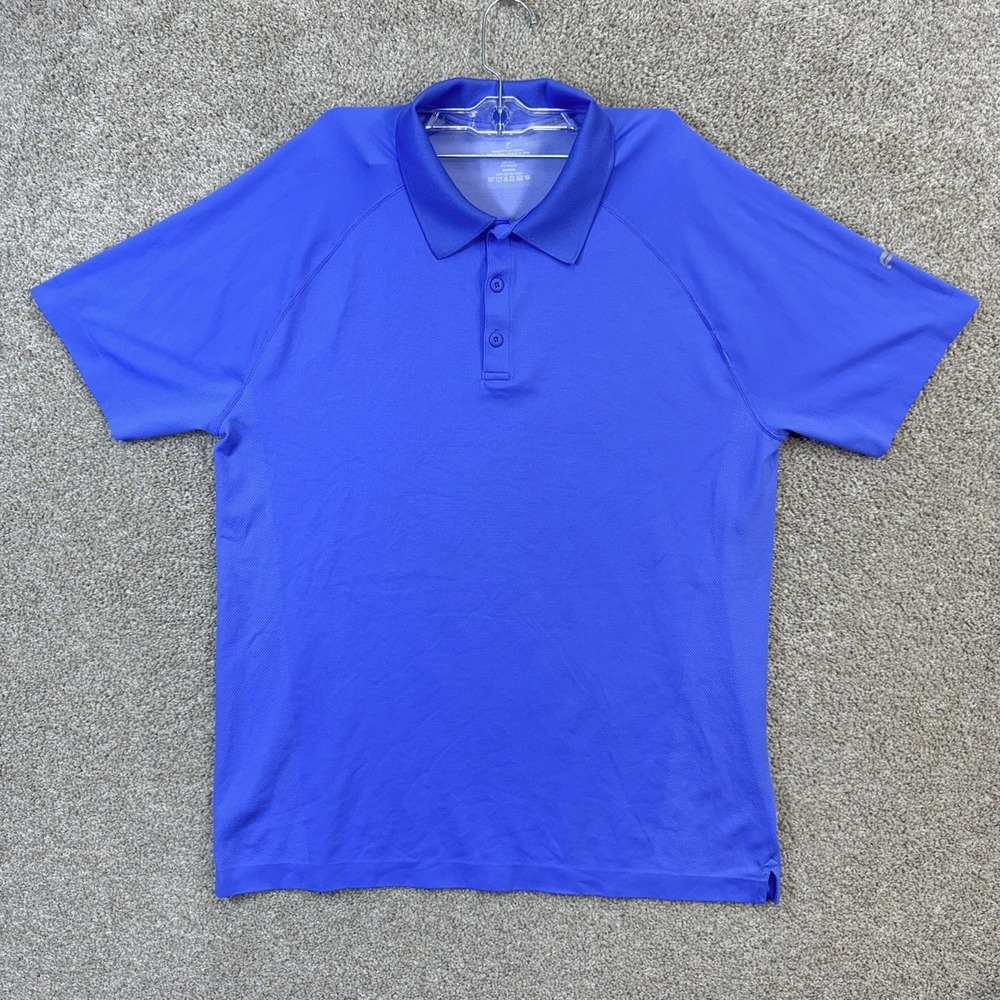 Fabletics Mens Performance Polo Shirt Blue Short Sleeve‎ XL Activewear Golf